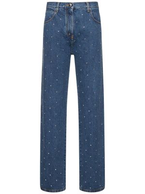 Bavlnené džínsy s rovným strihom Mach & Mach modrá