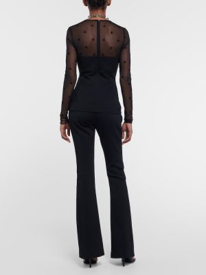 Tylový top jersey Givenchy černý