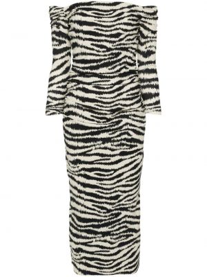Jersey koktejl obleka s potiskom z zebra vzorcem Chiara Boni La Petite Robe