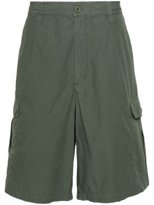 Pantaloni scurți cargo din bumbac plisate Emporio Armani verde