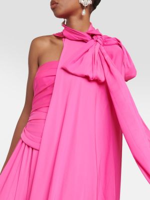 Drapírozott sifon hosszú ruha Safiyaa rózsaszín