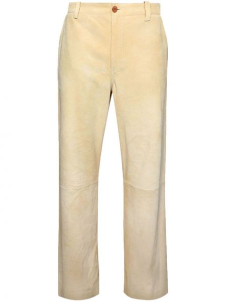 Pantalon en suède large Marni beige