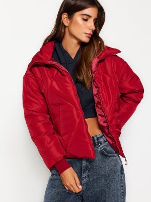 Prošivena jakna oversized Trendyol bordo