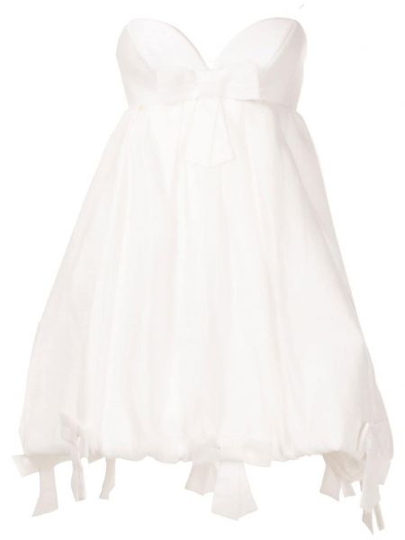 Κοκτέιλ φόρεμα με φιόγκο Adriana Degreas λευκό
