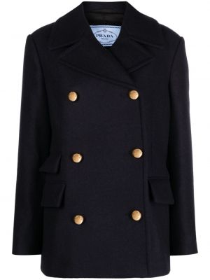 Manteau en laine Prada bleu