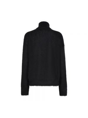 Jersey cuello alto de tela jersey de lana mohair Saint Laurent negro