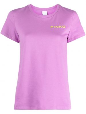 Tricou din bumbac cu imagine Pinko violet
