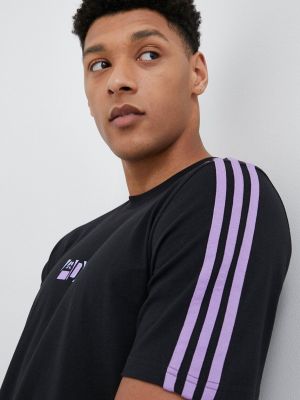 Nyomott mintás póló Adidas - fekete