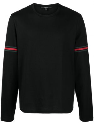 Pruhované bavlněné tričko Gucci černé