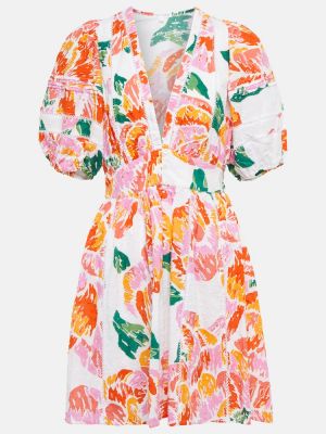 Pamučna haljina s printom Poupette St Barth narančasta
