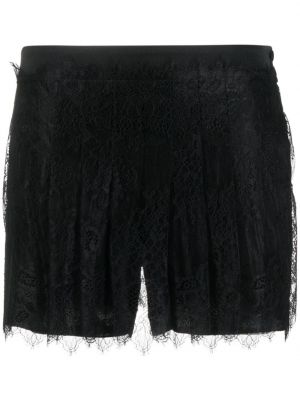 Čipkovaná plisovaná minisukňa Alberta Ferretti čierna