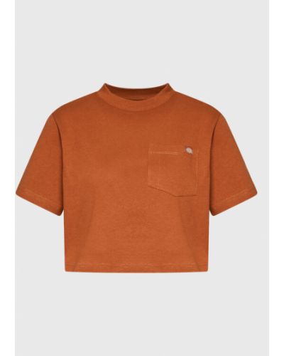 Laza szabású gyapjú póló Dickies - barna