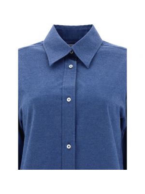 Vestido camisero de algodón Thom Browne azul