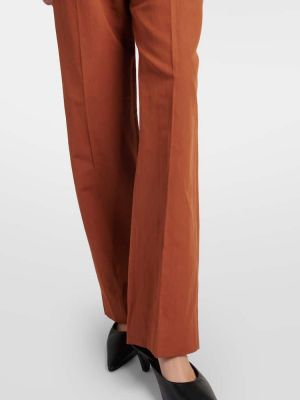 Bavlněné lněné rovné kalhoty relaxed fit Blazé Milano červené