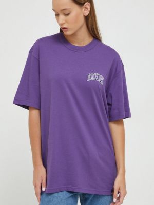 Bavlněné tričko s potiskem Dickies fialové