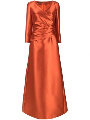 Satynowa sukienka wieczorowa Alberta Ferretti pomarańczowa