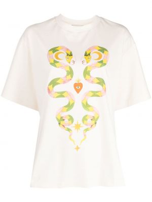 Koszulka bawełniana w serca Alemais biała