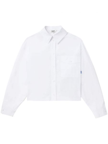 Βαμβακερό πουκάμισο με σχέδιο Sjyp λευκό