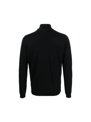 Jersey cuello alto de lana merino de tela jersey Goes Botanical negro