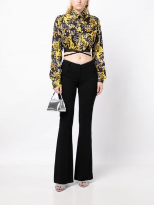 Raštuota džinsiniai marškiniai su sagomis Versace Jeans Couture juoda