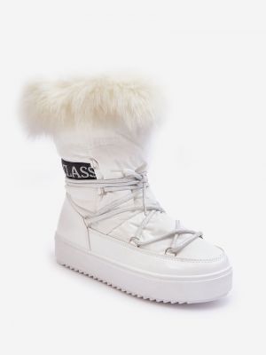 Nėriniuotos sniego batai su raišteliais Kesi balta
