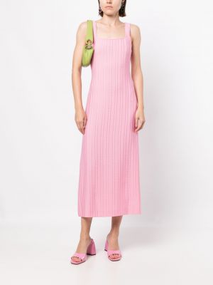 Žakárové midi šaty Boutique Moschino růžové