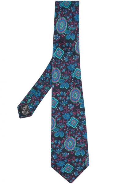 Kvetinová hodvábna kravata s potlačou Versace Pre-owned