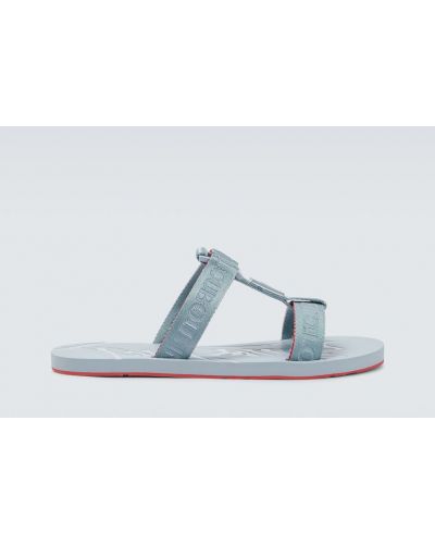 Žakárové sandály Christian Louboutin modré