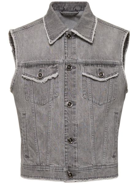 Denim vest Versace grå