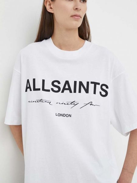 Koszulka bawełniana Allsaints biała