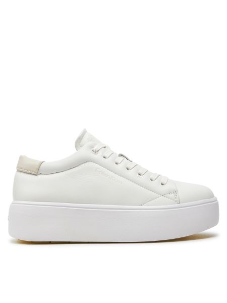 Мереживні кросівки на шнурівці Calvin Klein білі