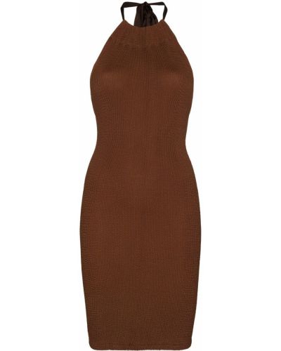 Mini vestido de punto Rielli marrón