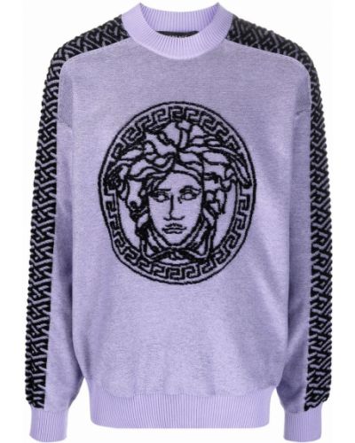 Trykt bomull sweatshirt Versace lilla