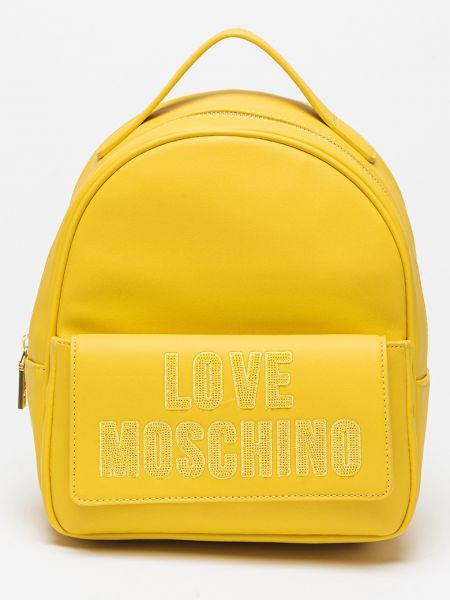 Рюкзак с пайетками из искусственной кожи Love Moschino желтый