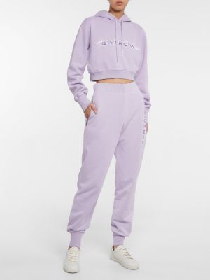 Hanorac cu glugă din bumbac din jerseu Givenchy violet