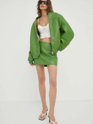 Зелена шкіряна куртка Remain