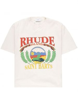Тениска с принт Rhude бяло