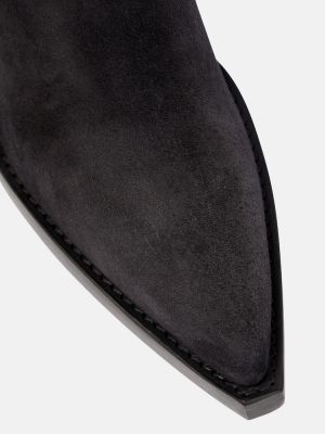 Semišové chelsea boots Paris Texas černé