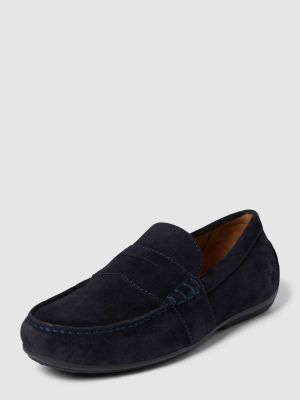 Loafers skórzane Polo Ralph Lauren niebieskie
