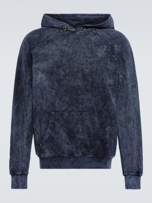 Pamučna hoodie s kapuljačom Les Tien plava