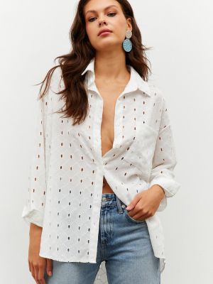 Košeľa s výšivkou s vreckami Cool & Sexy biela