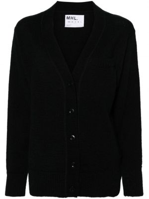 Woll strickjacke mit v-ausschnitt Margaret Howell schwarz