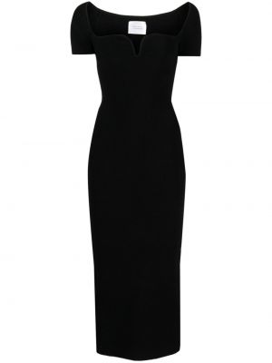 Μίντι φόρεμα με λαιμόκοψη v Galvan London μαύρο