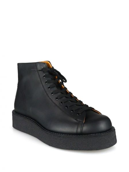 Kožené kotníkové boty Yohji Yamamoto černé