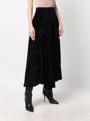 Plisované sametové sukně Yves Saint Laurent Pre-owned černé