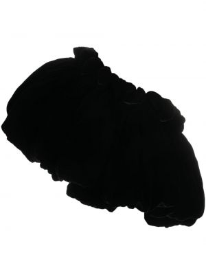 Asimetrična žametna ruta iz rebrastega žameta Giorgio Armani črna