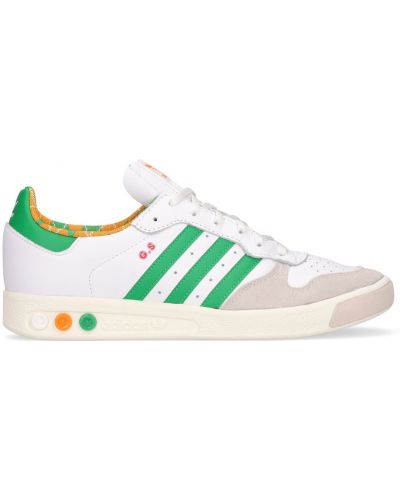 Sneakersy sznurowane skórzane Adidas Originals - biały
