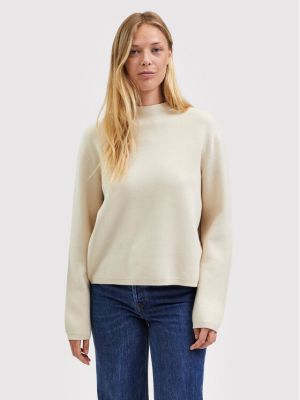 Voľný priliehavý sveter Selected Femme béžová