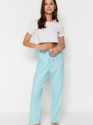 Pletena pamučna pidžama s cvjetnim printom Trendyol