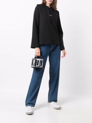 Sudadera con capucha con mangas globo Calvin Klein negro
